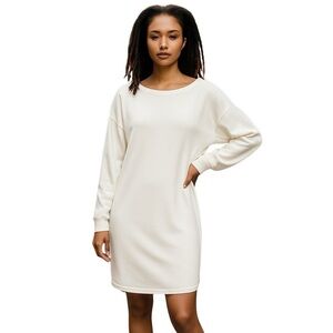 Go Couture Ivory Sweat Bodycon Dress sz Medium